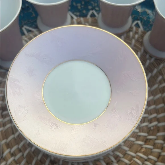 Elegant Vintage Pink and Gold espresso Cup Set set of 12. Designed by Yedi. - Picture 3 of 7